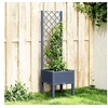 Image de Jardinière avec Treillis, Bac à Fleurs, Pot à Plantes, Boîte à Fleurs Jardin Terrasse Patio Extérieur, Bleu Gris 367916