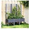 Image de Jardinière avec Treillis, Bac à Fleurs, Pot à Plantes, Boîte à Fleurs Jardin Terrasse Patio Extérieur, Bleu Gris 367926
