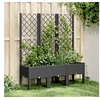 Image de Jardinière avec Treillis, Lit Surélevé, Bac à Fleurs, Pot de Plantes, Boîte à Fleurs Jardin Patio Terrasse Extérieur, 367928