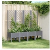 Image de Jardinière avec Treillis, Bac à Fleurs, Pot à Plantes, Boîte à Fleurs Jardin Terrasse Patio Extérieur, Bleu Gris 367931