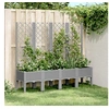 Image de Plantenbak met latwerk 160x40x142 cm polypropeen lichtgrijs367932
