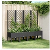 Image de Plantenbak met latwerk 160x40x142 cm polypropeen zwart367933