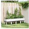 Image de Plantenbak met latwerk 160x40x142 cm polypropeen wit367934