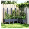 Image de Jardinière avec Treillis, Bac à Fleurs, Pot à Plantes, Boîte à Fleurs Jardin Terrasse Patio Extérieur, Bleu Gris 367936