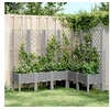 Image de Plantenbak met latwerk 160x120x142 cm polypropeen lichtgrijs367937