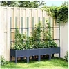 Image de Jardinière avec Treillis, Bac à Fleurs, Pot à Plantes, Boîte à Fleurs Jardin Terrasse Patio Extérieur, Bleu Gris 367961