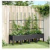 Image de Plantenbak met latwerk 160x40x142,5 cm polypropeen zwart367963