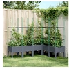 Image de Jardinière avec Treillis, Bac à Fleurs, Pot à Plantes, Boîte à Fleurs Jardin Terrasse Patio Extérieur, Bleu Gris 367966