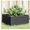 Image de Jardinière avec piquets noir 42,5x42,5x28,5 cm PP, bac à fleurs, support de jardinière, support de fleurs, bac à 368002