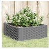 Image de Jardinière avec piquets gris clair 42,5x42,5x28,5 cm PP, bac à fleurs, support de jardinière, support de fleurs, bac 368003