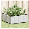 Image de Jardinière avec piquets blanc 42,5x42,5x28,5 cm PP, bac à fleurs, support de jardinière, support de fleurs, bac à 368005