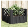 Image de Jardinière avec piquets noir 43,5x43,5x43,5 cm PP, bac à fleurs, support de jardinière, support de fleurs, bac à 368007