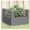 Image de Jardinière avec piquets gris clair 43,5x43,5x43,5 cm PP, bac à fleurs, support de jardinière, support de fleurs, bac 368008