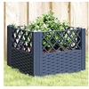 Image de Jardinière avec Piquets, Bac à Fleurs, Pot à Plantes, Boîte à Fleurs Jardin Terrasse Patio Extérieur, Bleu Gris 368009