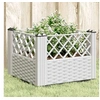Image de Jardinière avec piquets blanc 43,5x43,5x43,5 cm PP, bac à fleurs, support de jardinière, support de fleurs, bac à 368010
