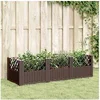 Image de Jardinière avec piquets marron 123,5x43,5x43,5 cm PP, bac à fleurs, support de jardinière, support de fleurs, bac à 368016