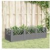 Image de Jardinière avec piquets gris clair 123,5x43,5x43,5 cm PP, bac à fleurs, support de jardinière, support de fleurs, bac 368018