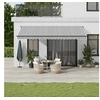 Image de Auvent rétractable anthracite et blanc 5x3 m tissu et aluminium, auvent, auvent de porte, auvent de jardin, store, auvent de terrasse