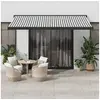 Image de Luifel uittrekbaar 4x3 m stof en aluminium antraciet en wit3216130