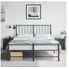 Image de Tables de chevet 2 pcs noir 34,5x39x44 cm acier, table de chevet, meuble de chambre, table de nuit, armoire, table 841620