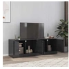 Image de Meubles TV 2 pcs noir 67x39x44 cm acier, banc TV, meuble télé, meuble multimédia, buffet TV, meuble hifi, centre de 841632