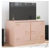 Image de Meuble TV rose 67x39x44 cm acier, banc TV, meuble télé, meuble multimédia, buffet TV, meuble hifi, centre de 841633