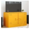 Image de Meuble TV jaune moutarde 67x39x44 cm acier, banc TV, meuble télé, meuble multimédia, buffet TV, meuble hifi, centre 841637