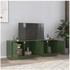 Image de Meubles TV 2 pcs vert olive 67x39x44 cm acier, banc TV, meuble télé, meuble multimédia, buffet TV, meuble hifi, 841640