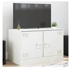 Image de Meuble TV blanc 67x39x44 cm acier, banc TV, meuble télé, meuble multimédia, buffet TV, meuble hifi, centre de 841641