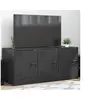 Image de Meuble TV noir 99x39x44 cm acier, banc TV, meuble télé, meuble multimédia, buffet TV, meuble hifi, centre de 841643