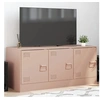 Image de Meuble TV rose 99x39x44 cm acier, banc TV, meuble télé, meuble multimédia, buffet TV, meuble hifi, centre de 841644
