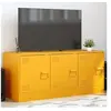 Image de Meuble TV jaune moutarde 99x39x44 cm acier, banc TV, meuble télé, meuble multimédia, buffet TV, meuble hifi, centre 841646