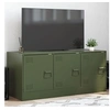 Image de Meuble TV vert olive 99x39x44 cm acier, banc TV, meuble télé, meuble multimédia, buffet TV, meuble hifi, centre de 841647