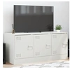 Image de Meuble TV blanc 99x39x44 cm acier, banc TV, meuble télé, meuble multimédia, buffet TV, meuble hifi, centre de 841648