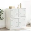 Image de Buffet blanc 67x39x73 cm acier, armoire, armoire latérale, armoire de rangement, armoires, placard, buffet haut, 841654