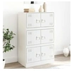 Image de Buffet blanc 67x39x107 cm acier, armoire, armoire latérale, armoire de rangement, armoires, placard, buffet haut, 841660
