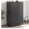 Image de Buffet noir 67x39x107 cm acier, armoire, armoire latérale, armoire de rangement, armoires, placard, buffet haut, 841661