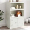 Image de Buffet blanc 67x39x107 cm acier, armoire, armoire latérale, armoire de rangement, armoires, placard, buffet haut, 841672
