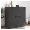 Image de Buffet noir 67x39x73 cm acier, armoire, armoire latérale, armoire de rangement, armoires, placard, buffet haut, 841673