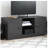 Image de Meuble TV noir 99x39x44 cm acier, banc TV, meuble télé, meuble multimédia, buffet TV, meuble hifi, centre de 841685