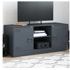 Image de Meuble TV anthracite 99x39x44 cm acier, banc TV, meuble télé, meuble multimédia, buffet TV, meuble hifi, centre de 841687