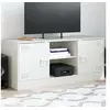 Image de Meuble TV blanc 99x39x44 cm acier, banc TV, meuble télé, meuble multimédia, buffet TV, meuble hifi, centre de 841690