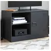 Image de Meuble TV noir 67x39x44 cm acier, banc TV, meuble télé, meuble multimédia, buffet TV, meuble hifi, centre de 841691