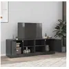 Image de Meubles TV 2 pcs noir 67x39x44 cm acier, banc TV, meuble télé, meuble multimédia, buffet TV, meuble hifi, centre de 841692