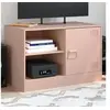 Image de Meuble TV rose 67x39x44 cm acier, banc TV, meuble télé, meuble multimédia, buffet TV, meuble hifi, centre de 841693
