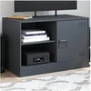 Image de Meuble TV anthracite 67x39x44 cm acier, banc TV, meuble télé, meuble multimédia, buffet TV, meuble hifi, centre de 841695