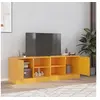 Image de Meubles TV 2 pcs jaune moutarde 67x39x44 cm acier, banc TV, meuble télé, meuble multimédia, buffet TV, meuble hifi, 841698
