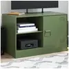 Image de Meuble TV vert olive 67x39x44 cm acier 841699
