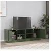 Image de Meubles TV 2 pcs vert olive 67x39x44 cm acier, banc TV, meuble télé, meuble multimédia, buffet TV, meuble hifi, 841700