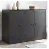 Image de Buffet noir 99x39x73 cm acier, armoire, placard, buffet haut, armoire latérale, armoire de rangement, organisateur de 841721